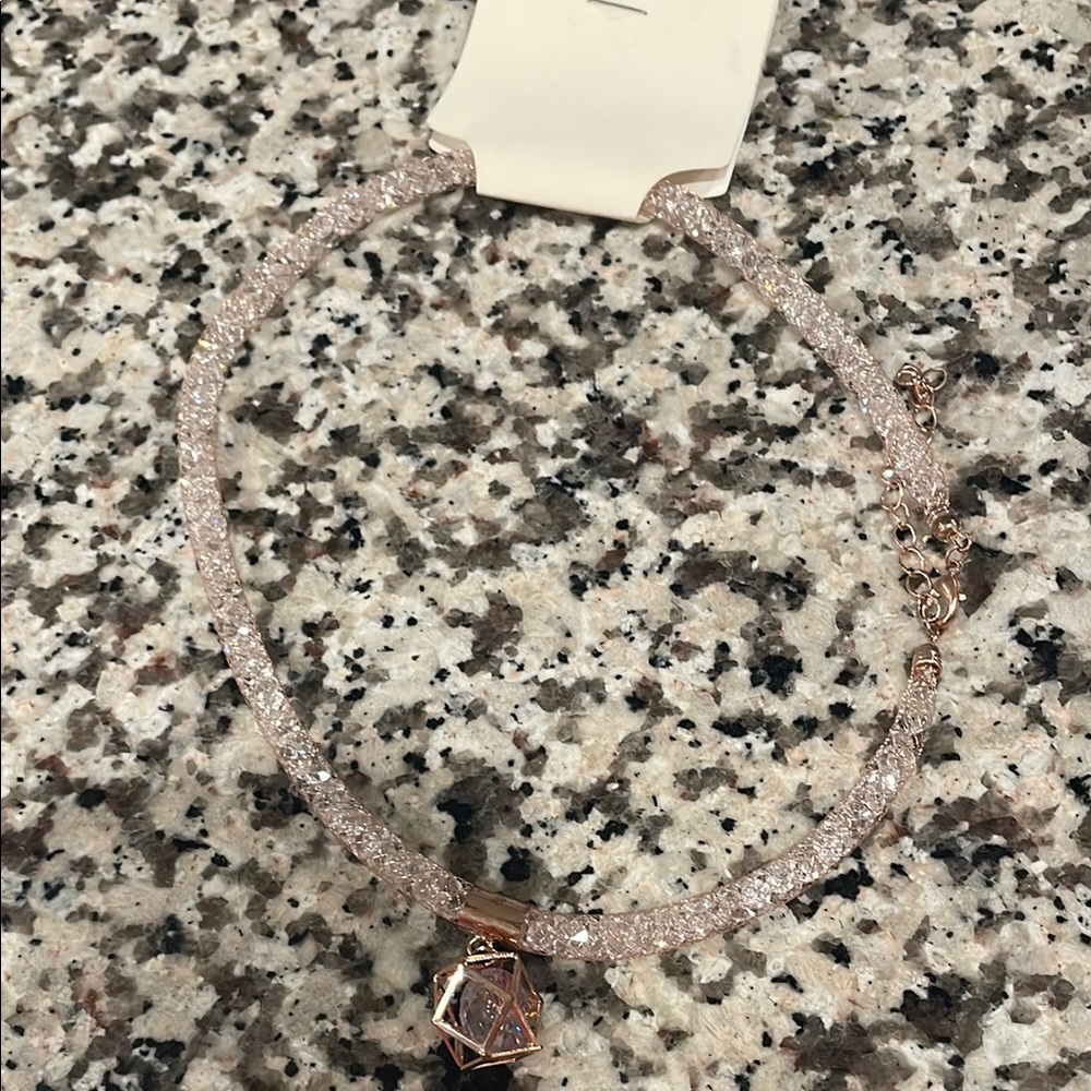 Elegant Rose Gold Necklace with Crystal Accents
